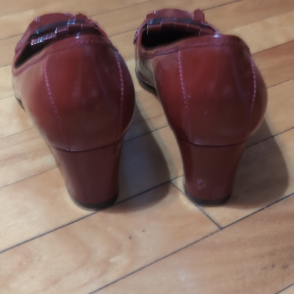 Salvatore Ferragamo Dark Brick  Red Leather Loafers 9.5 - Picture 6 of 9